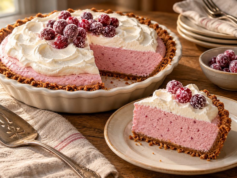 Cranberry-Pomegranate Mousse Pie
